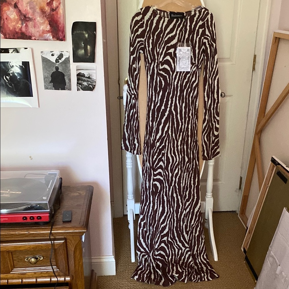 The Gia zebra realisation par medium new with tags brown long sleeve maxi dress